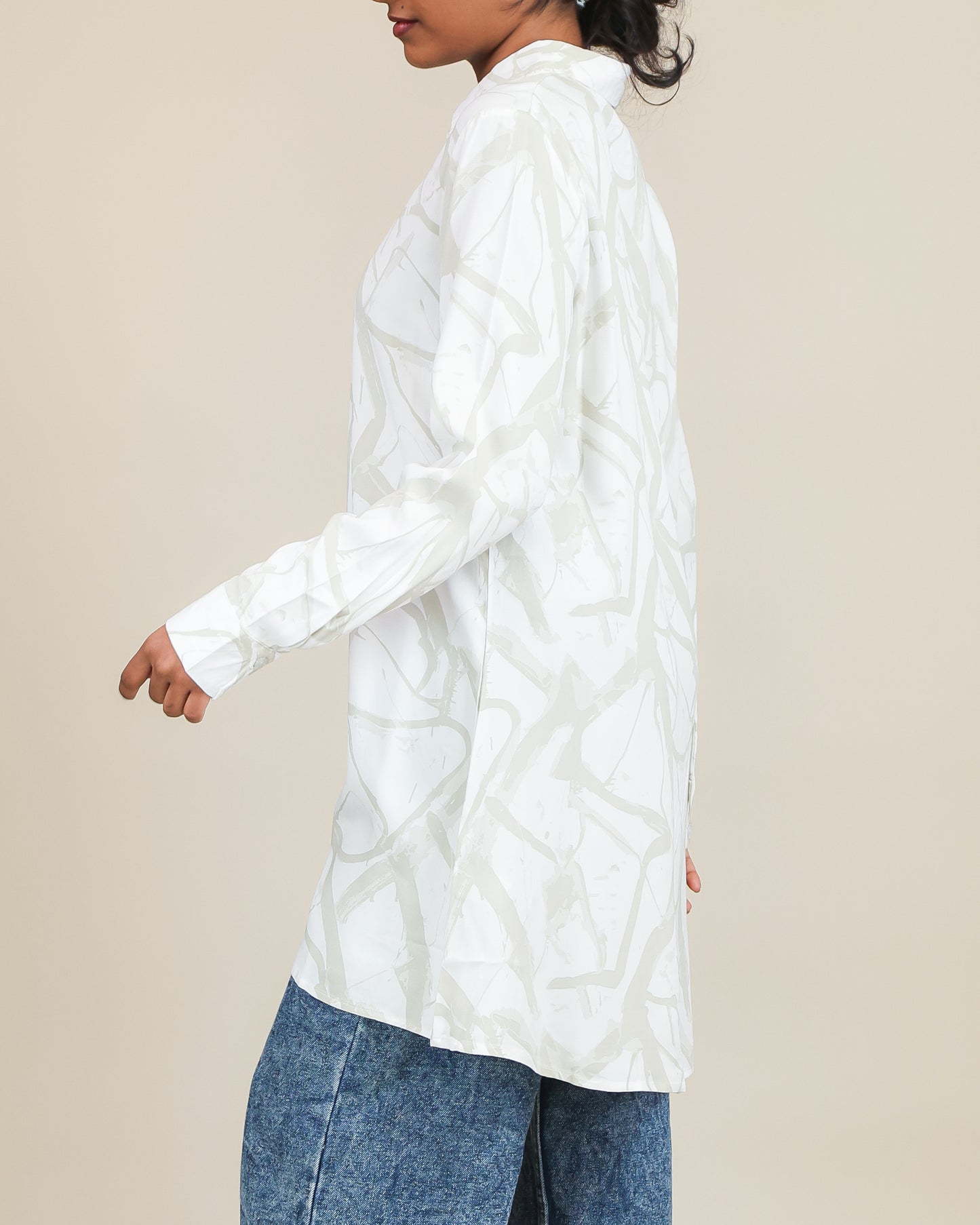 Soft Sage Marble Shirt Dress