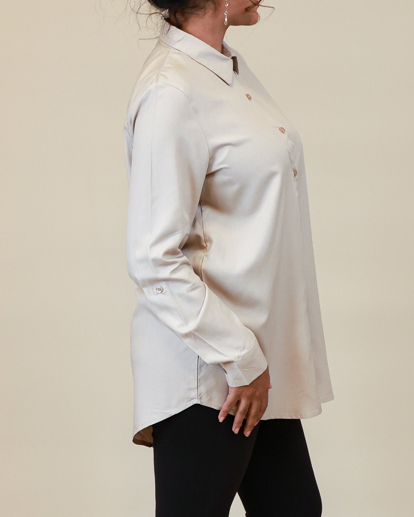 Elara Ivory Shirt Dress