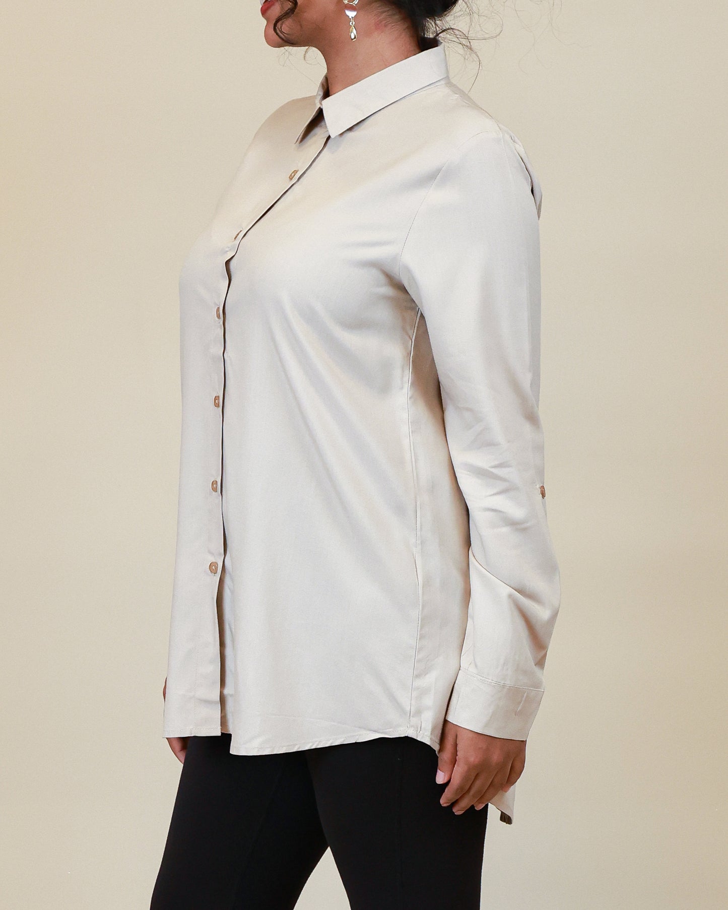 Elara Ivory Shirt Dress