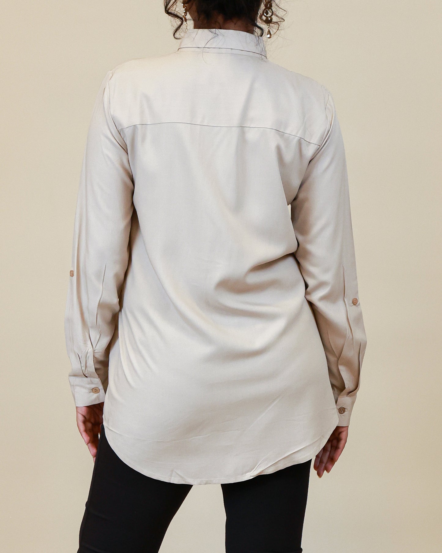 Elara Ivory Shirt Dress