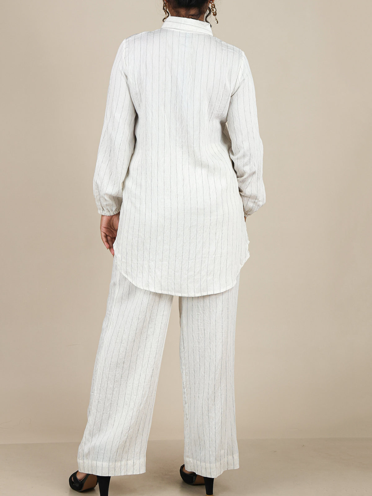 Arielle White Pinstripe Co-Ord Set