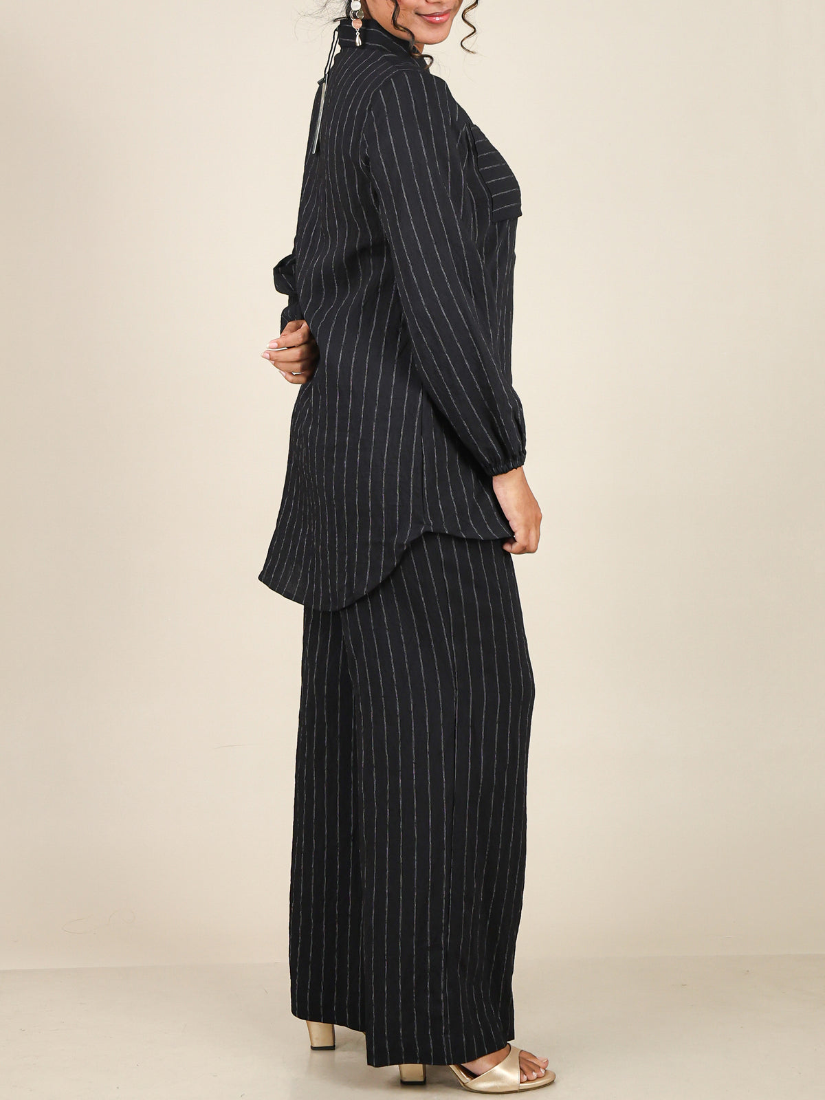 Arielle Black Pinstripe Co-Ord Set