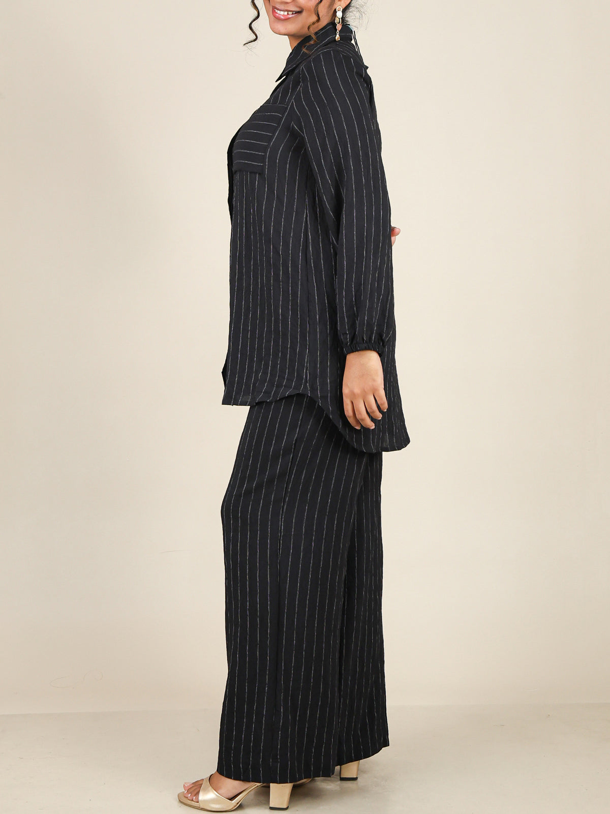 Arielle Black Pinstripe Co-Ord Set