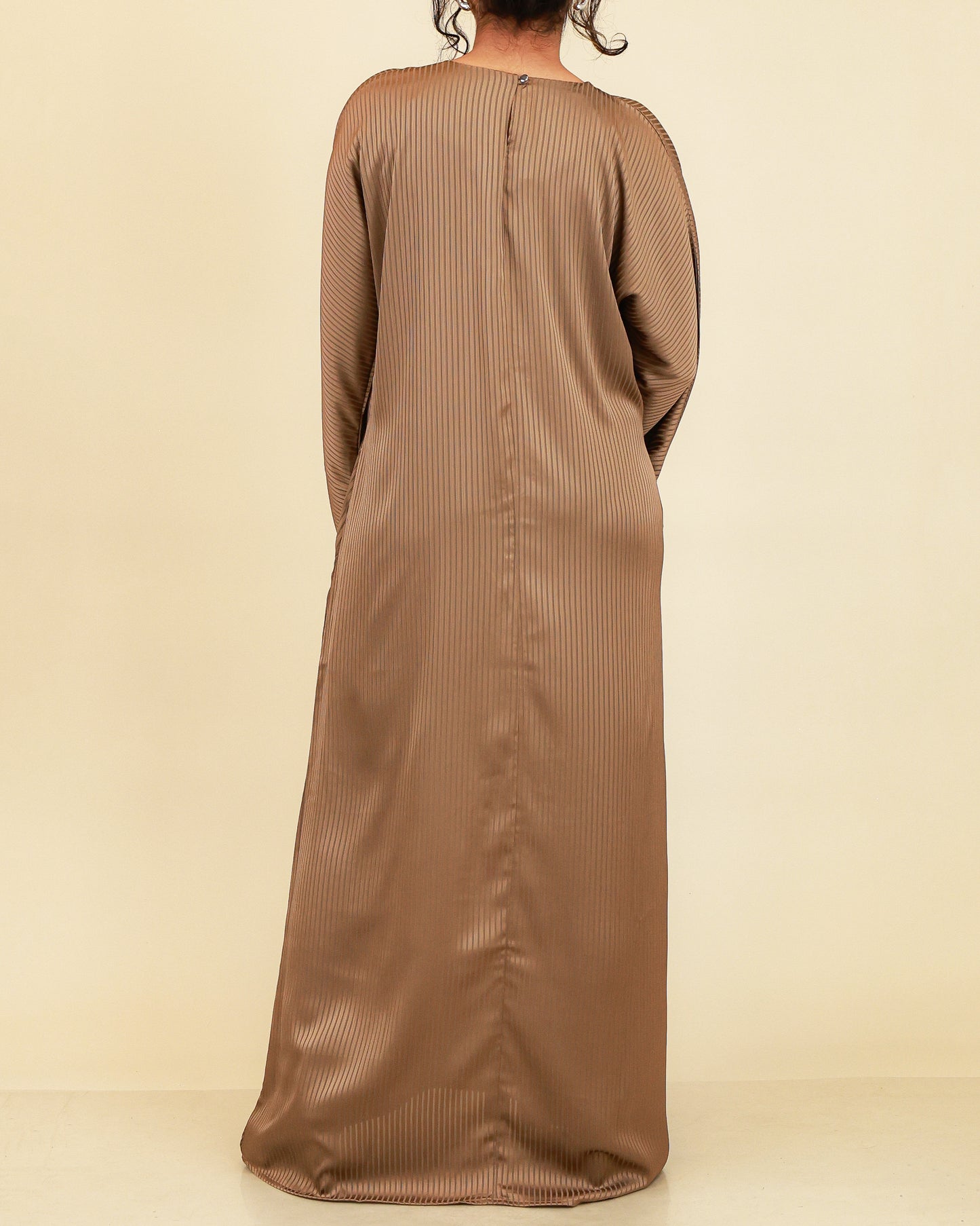 Aurelia Ribbed Abaya – Mocha Bronze