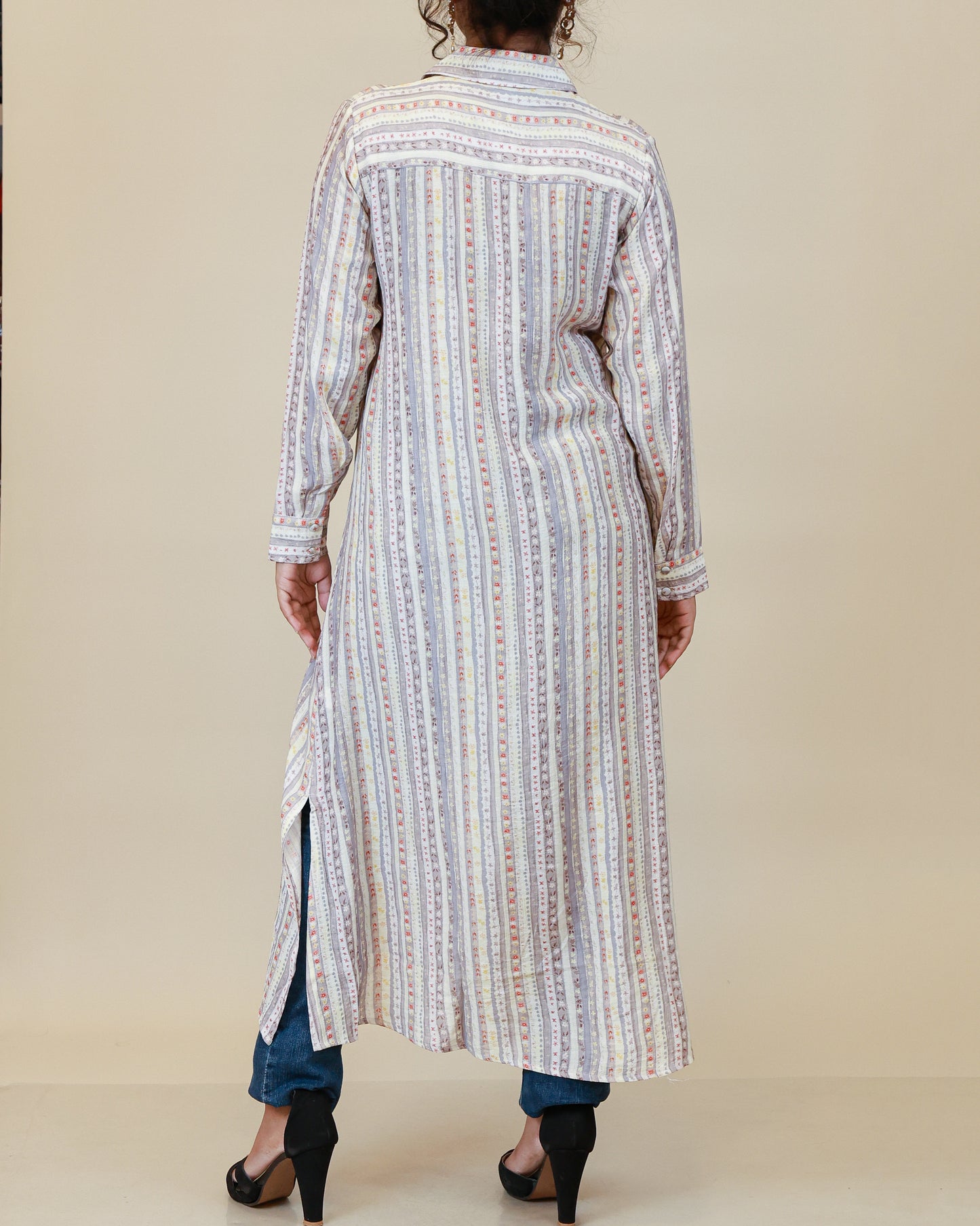Mist Lilac Stripe Shirt Dress
