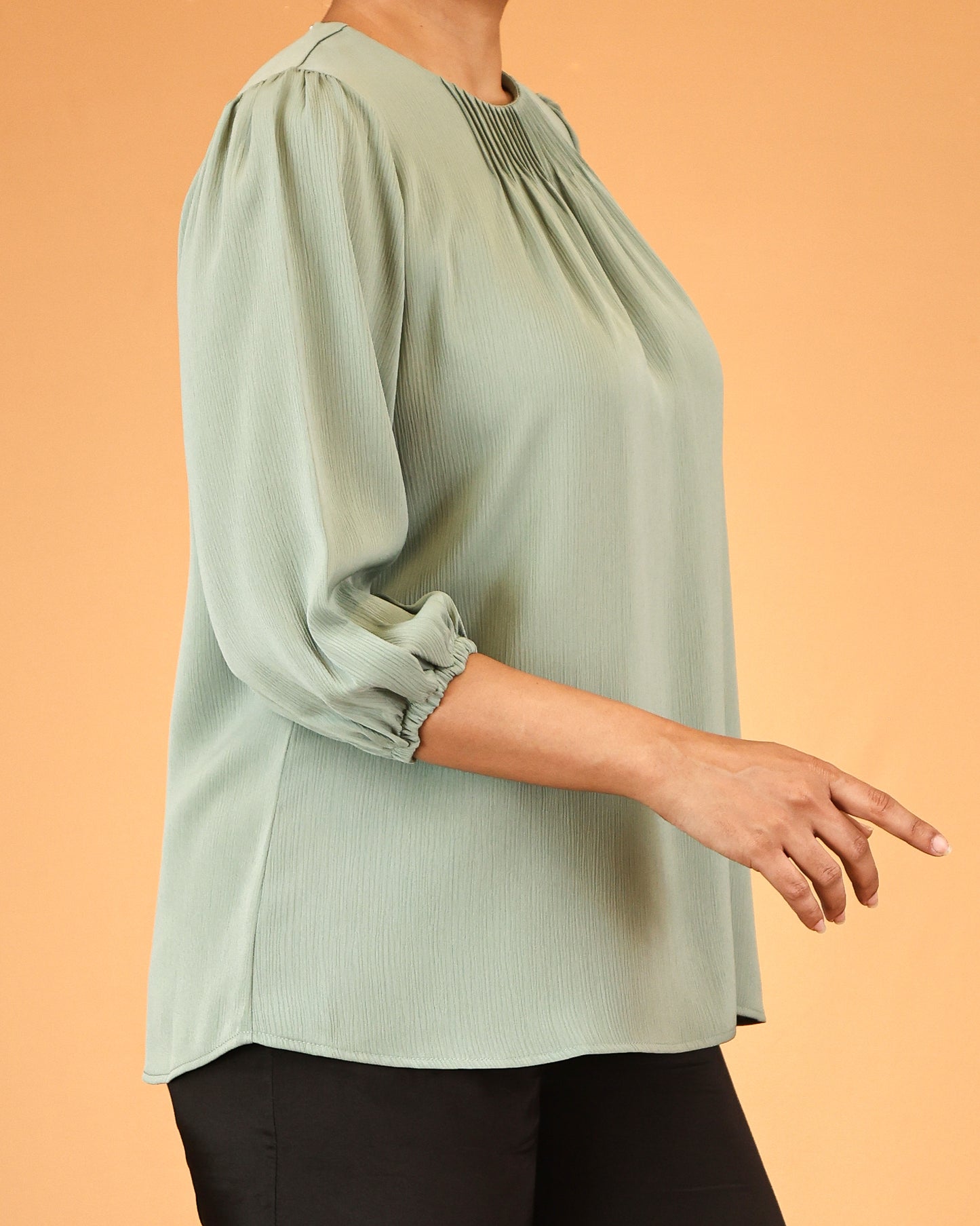 Sage Green Soft Gathered Top