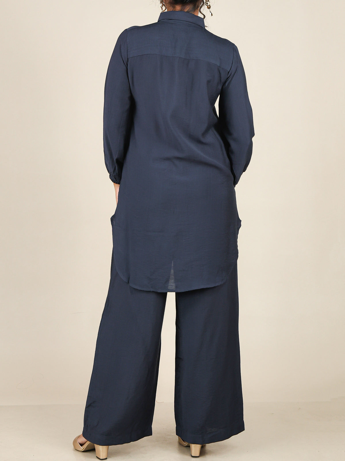 Althea Navy Blue Button Front Co-Ord Set