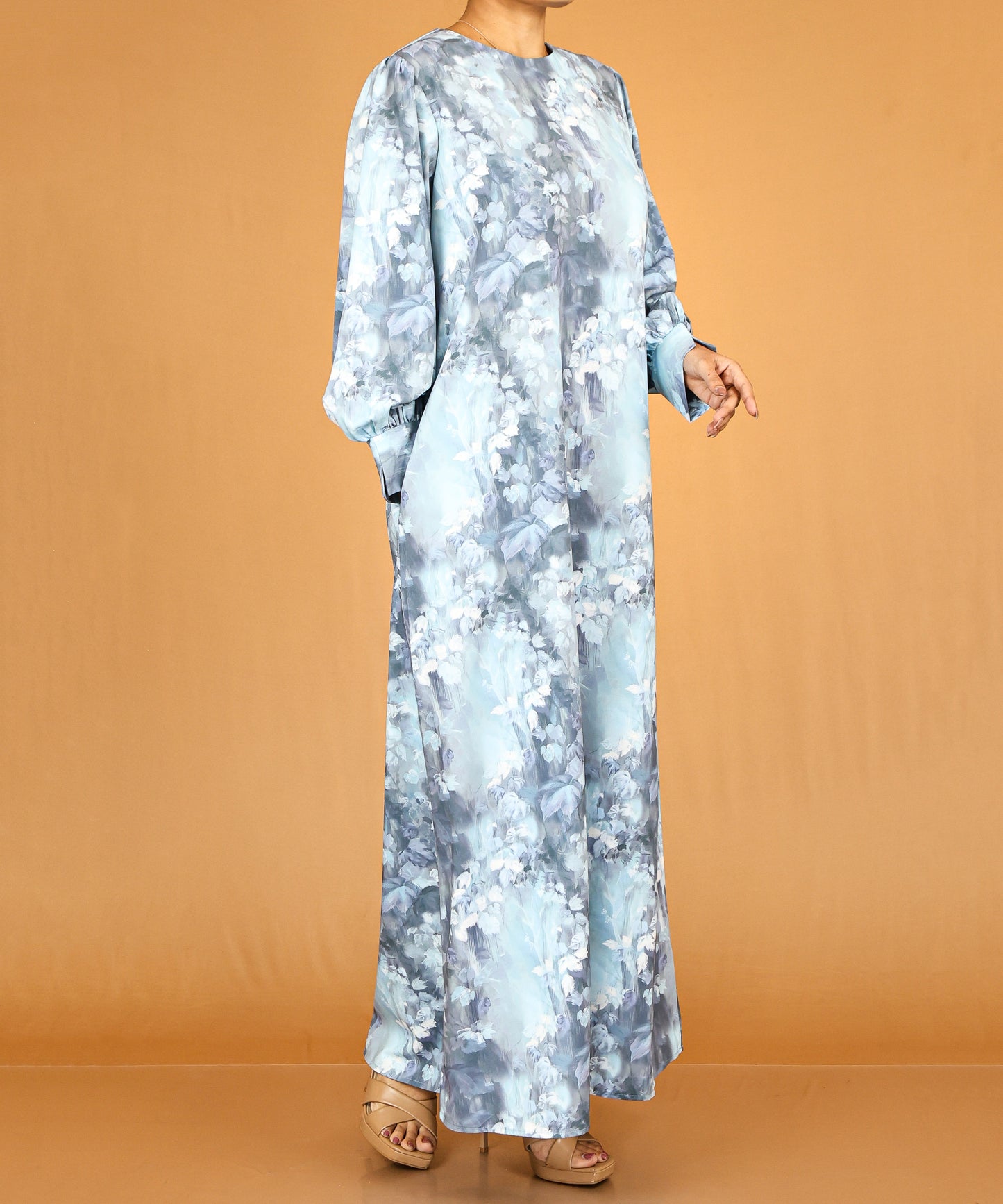 Ice Mist Floral Modest Abaya
