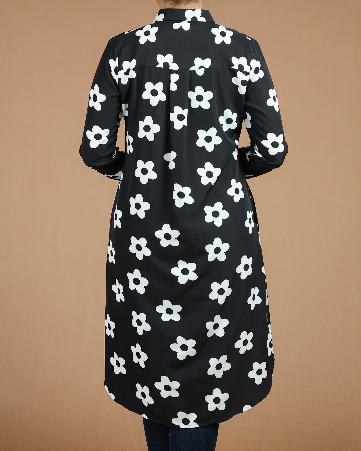 Elegant White Floral Long Shirt for Women