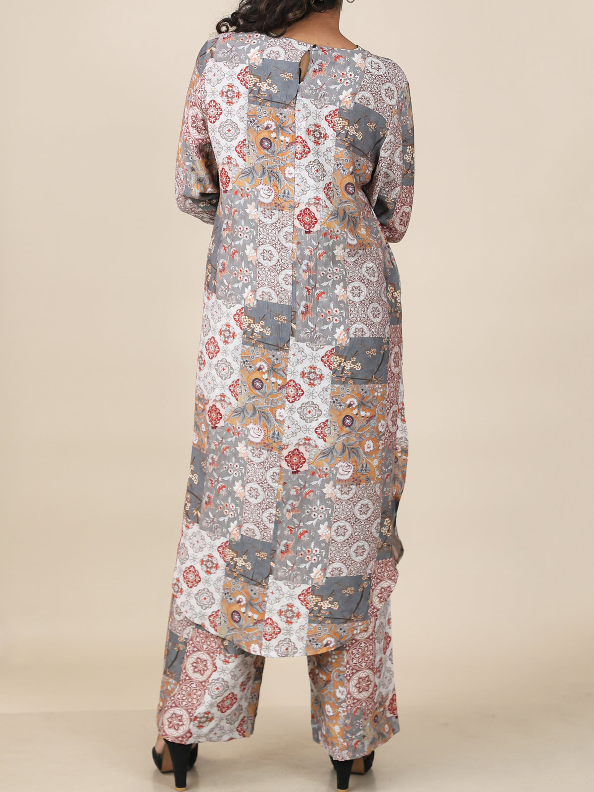 Virelle Dusty Grey Patchwork Co-Ord Set