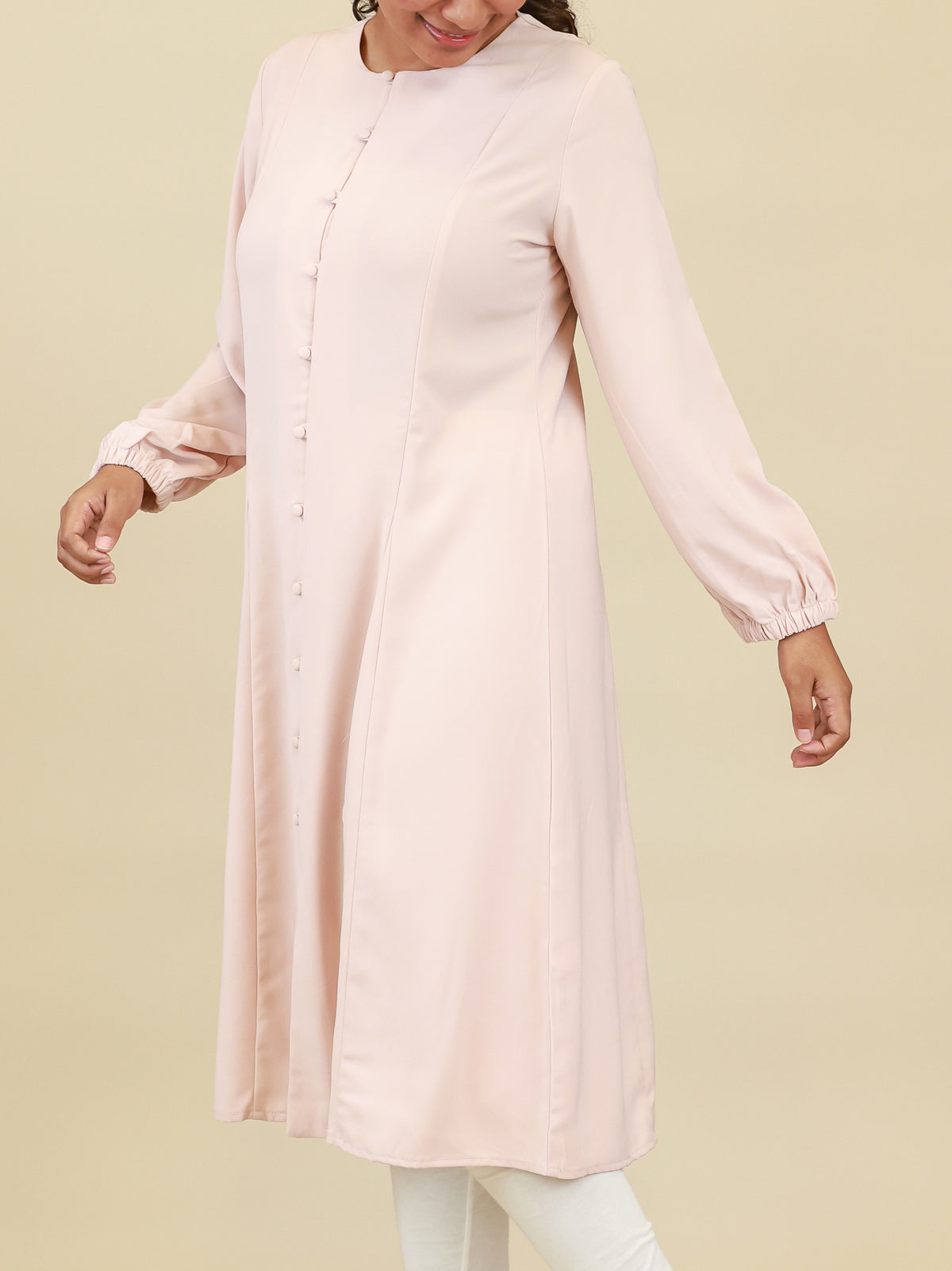 Selene Blush Button Front Midi