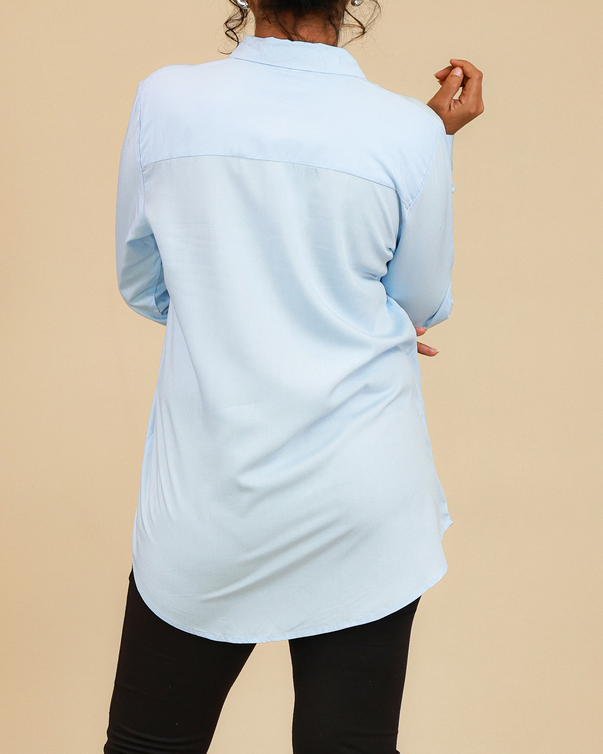 Elara Sky Blue Shirt Dress