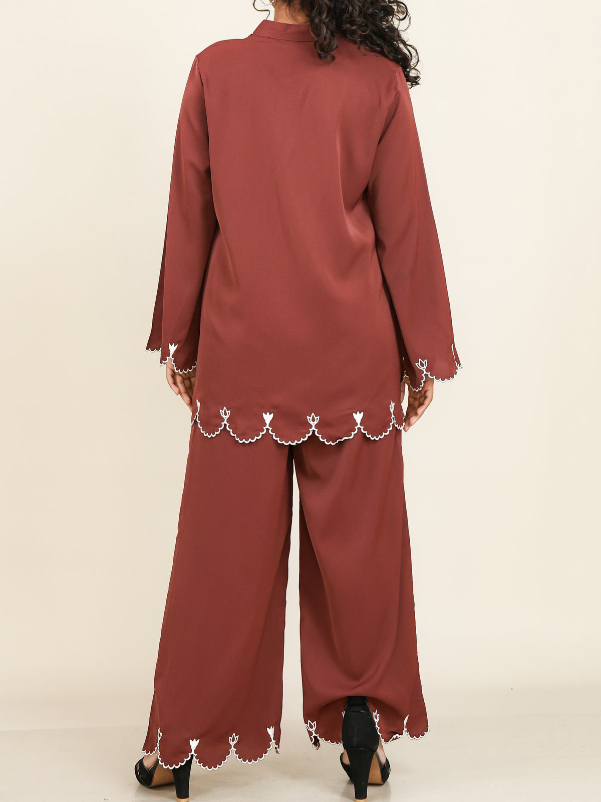 Soraya Rust Embroidered Co-Ord Set