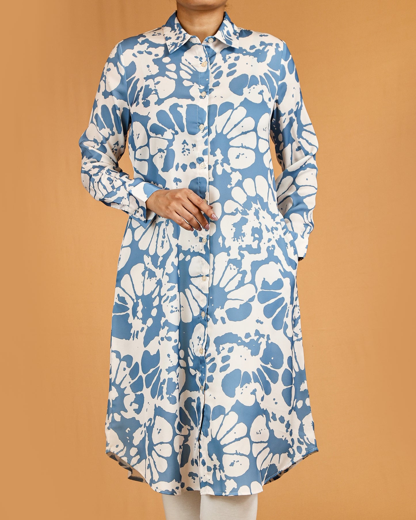 Floral Button-Down  Shirt Dress