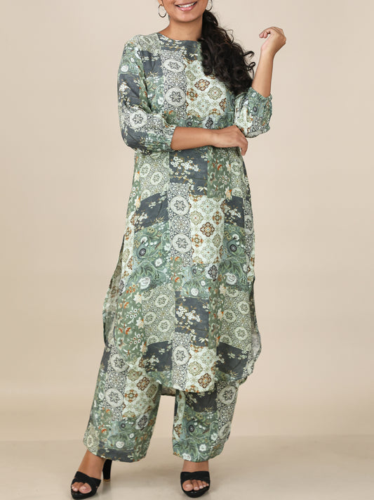 Virelle Sage Patchwork Co-Ord Set