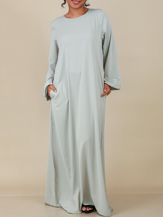 Celeste Mist Grey Abaya
