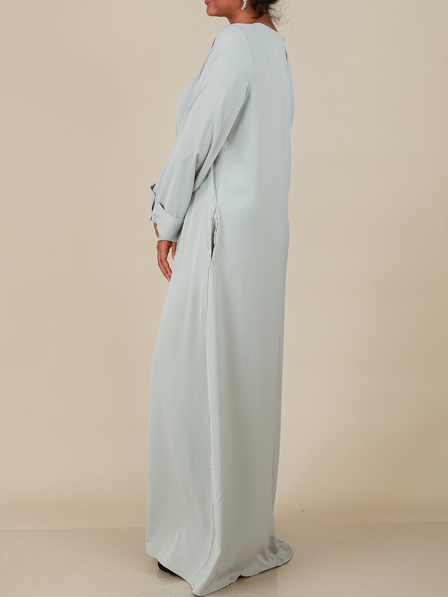 Celeste Mist Grey Abaya