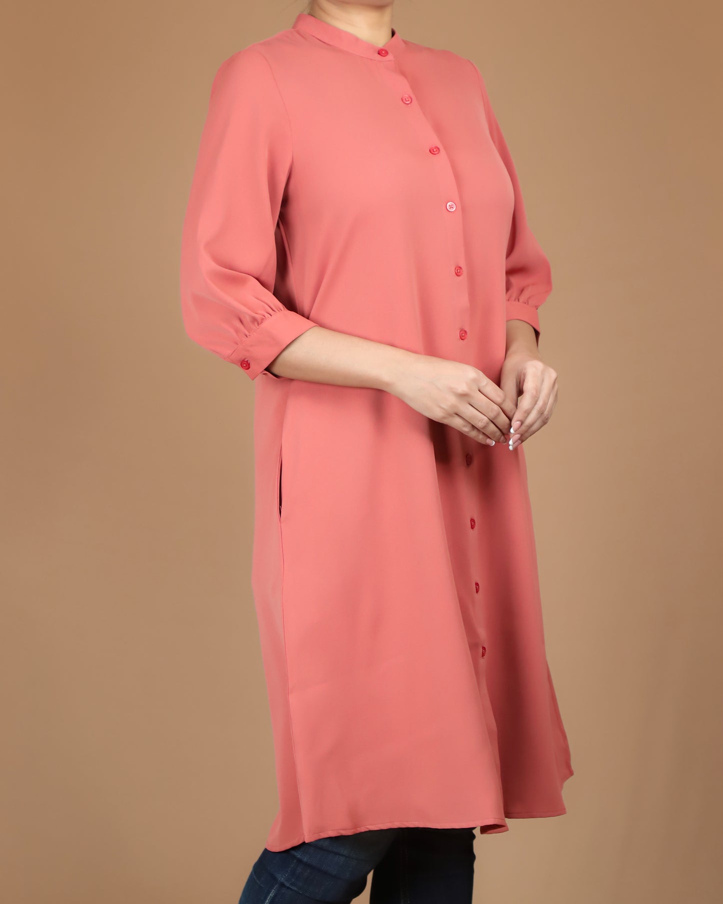 Rosewood Button-Front Tunic
