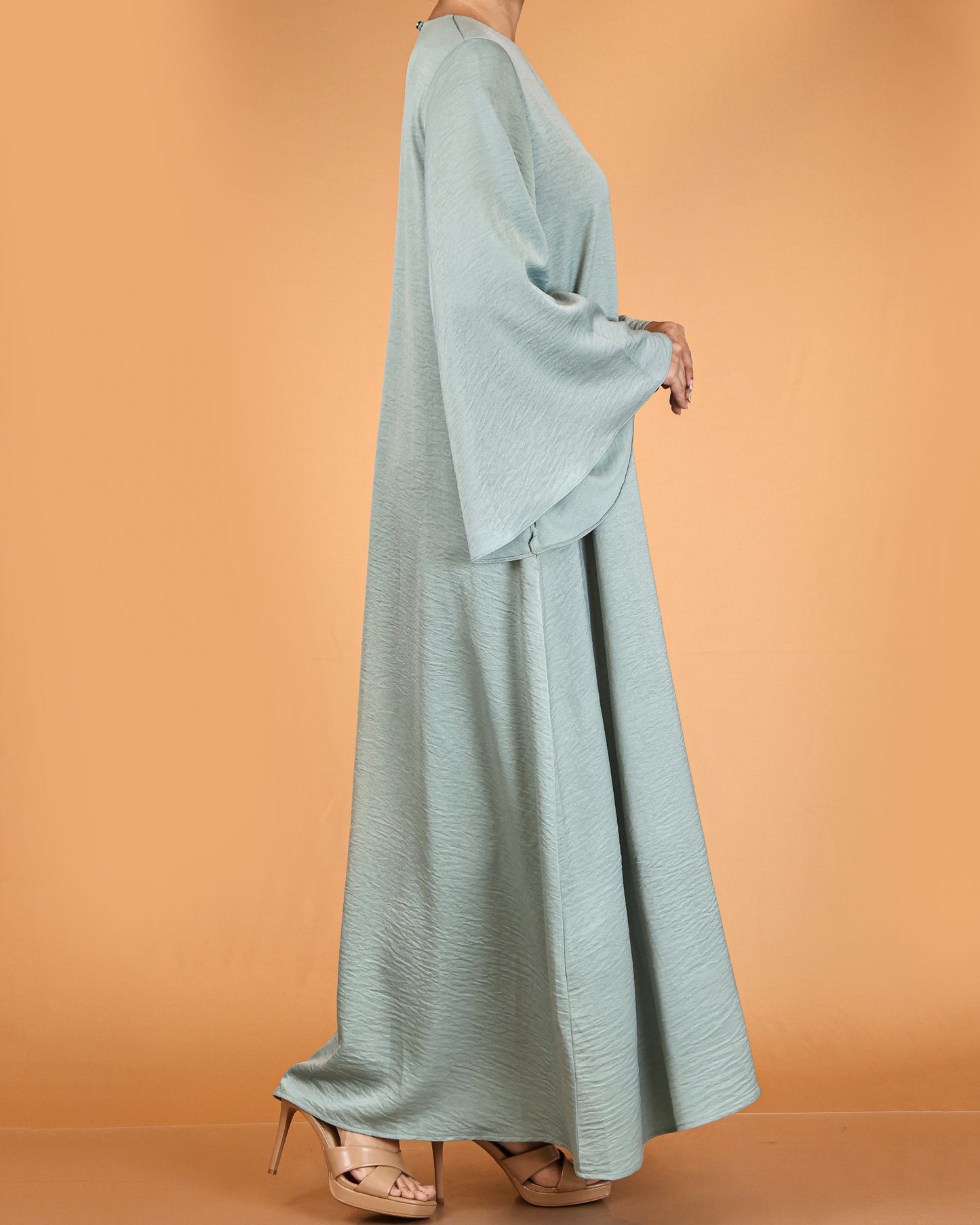 Flowy Textured Maxi Dress with Overlay