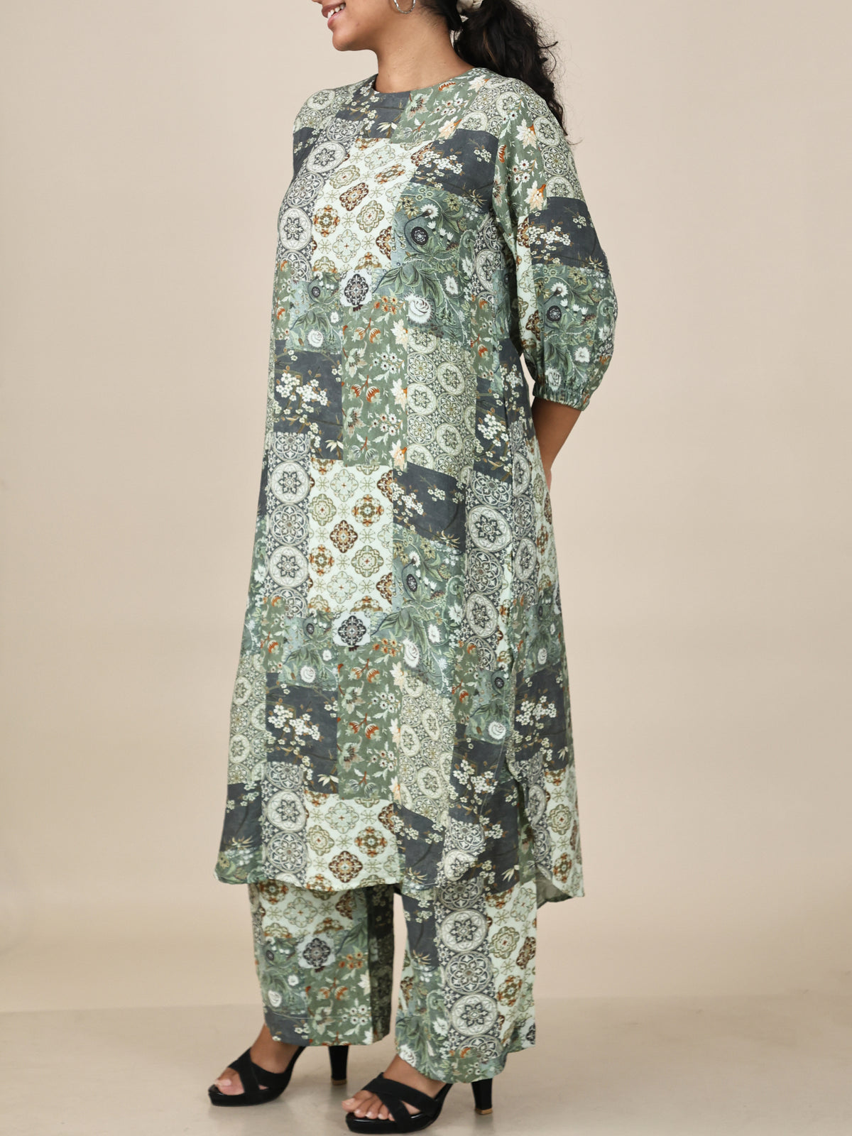 Virelle Sage Patchwork Co-Ord Set