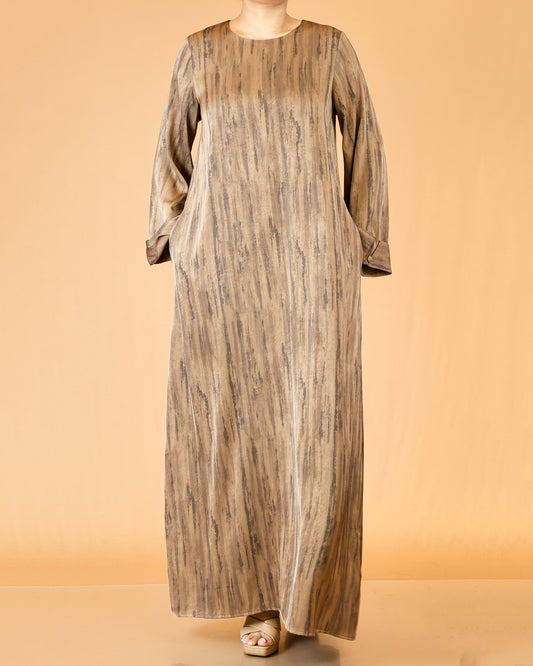 Earth-Tone Textured Abaya