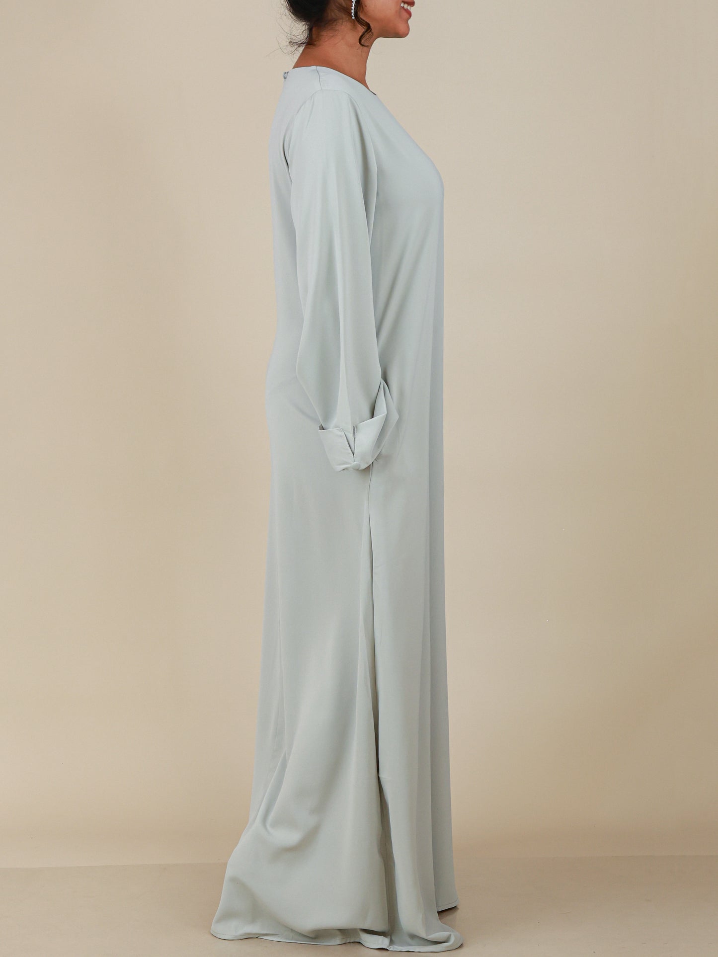 Celeste Mist Grey Abaya