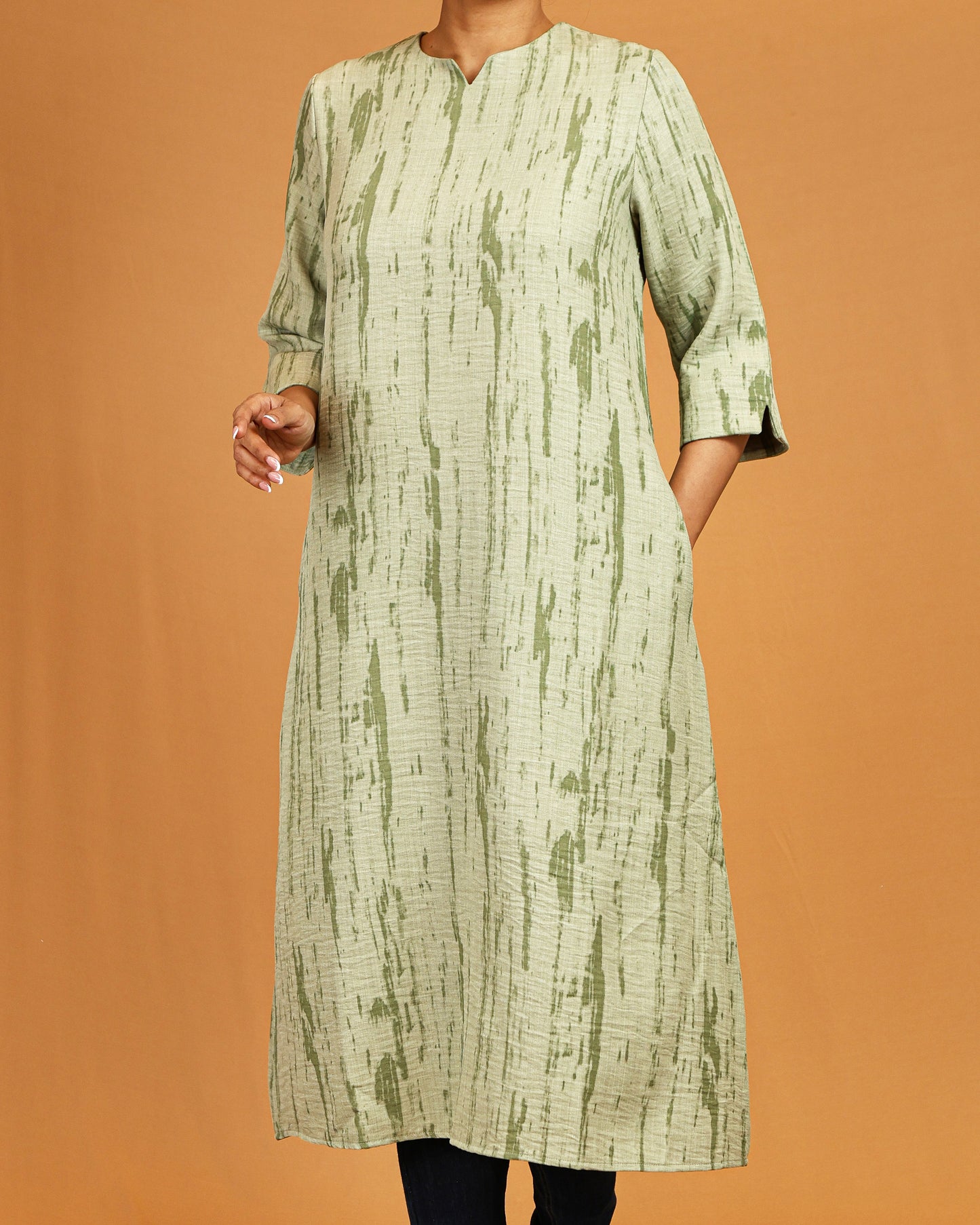 Sage Textured Midi Dress