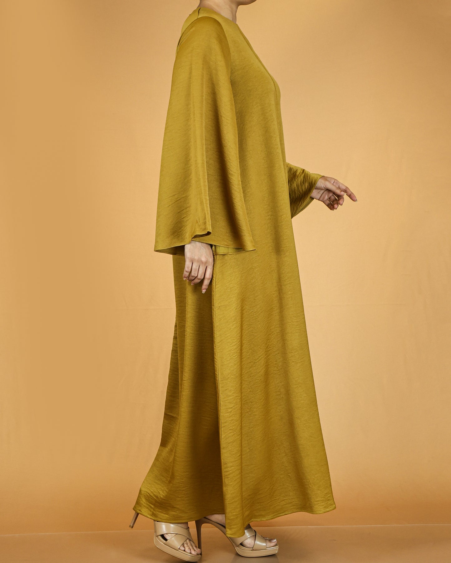 Flowy Textured Maxi Dress with Overlay