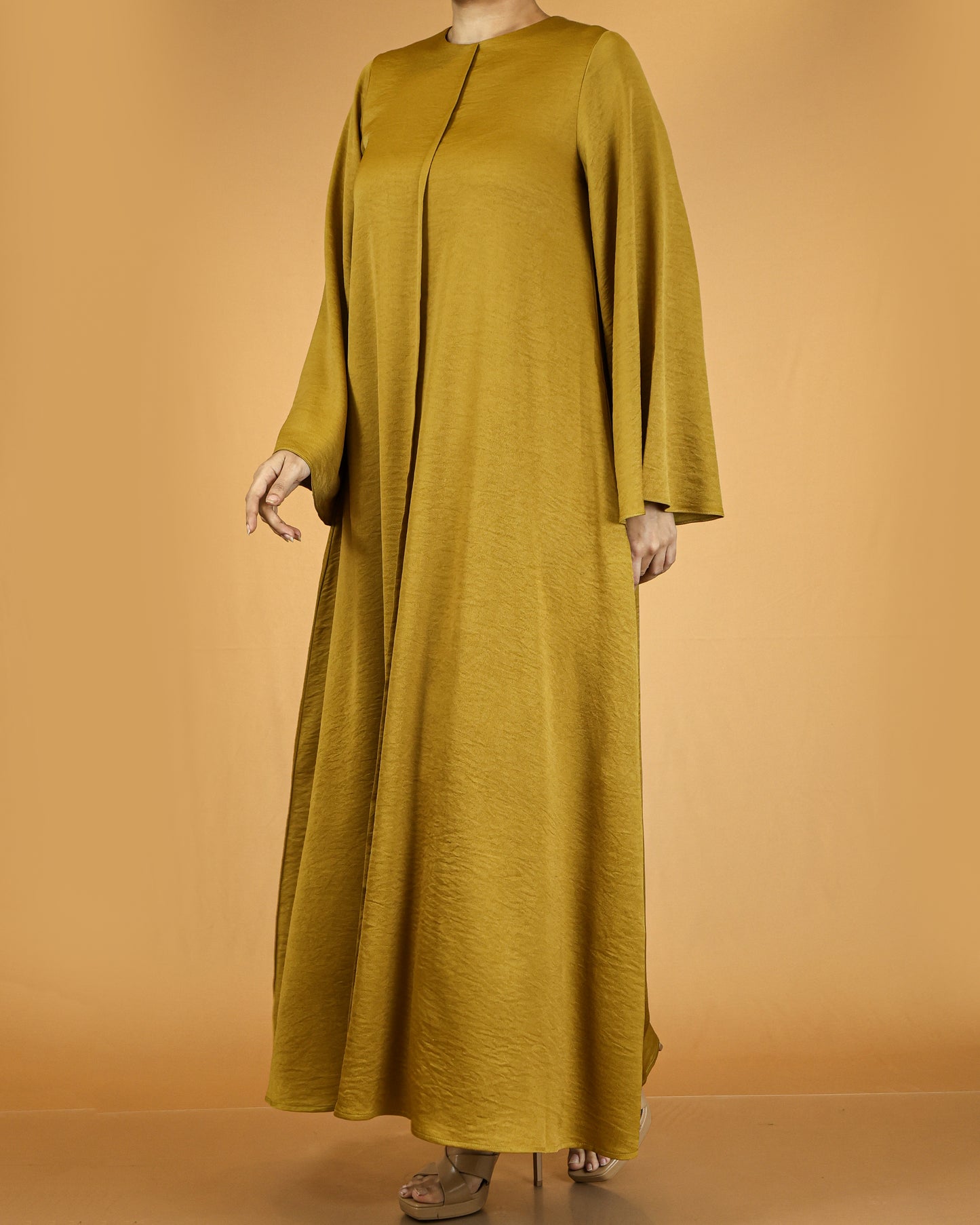 Flowy Textured Maxi Dress with Overlay