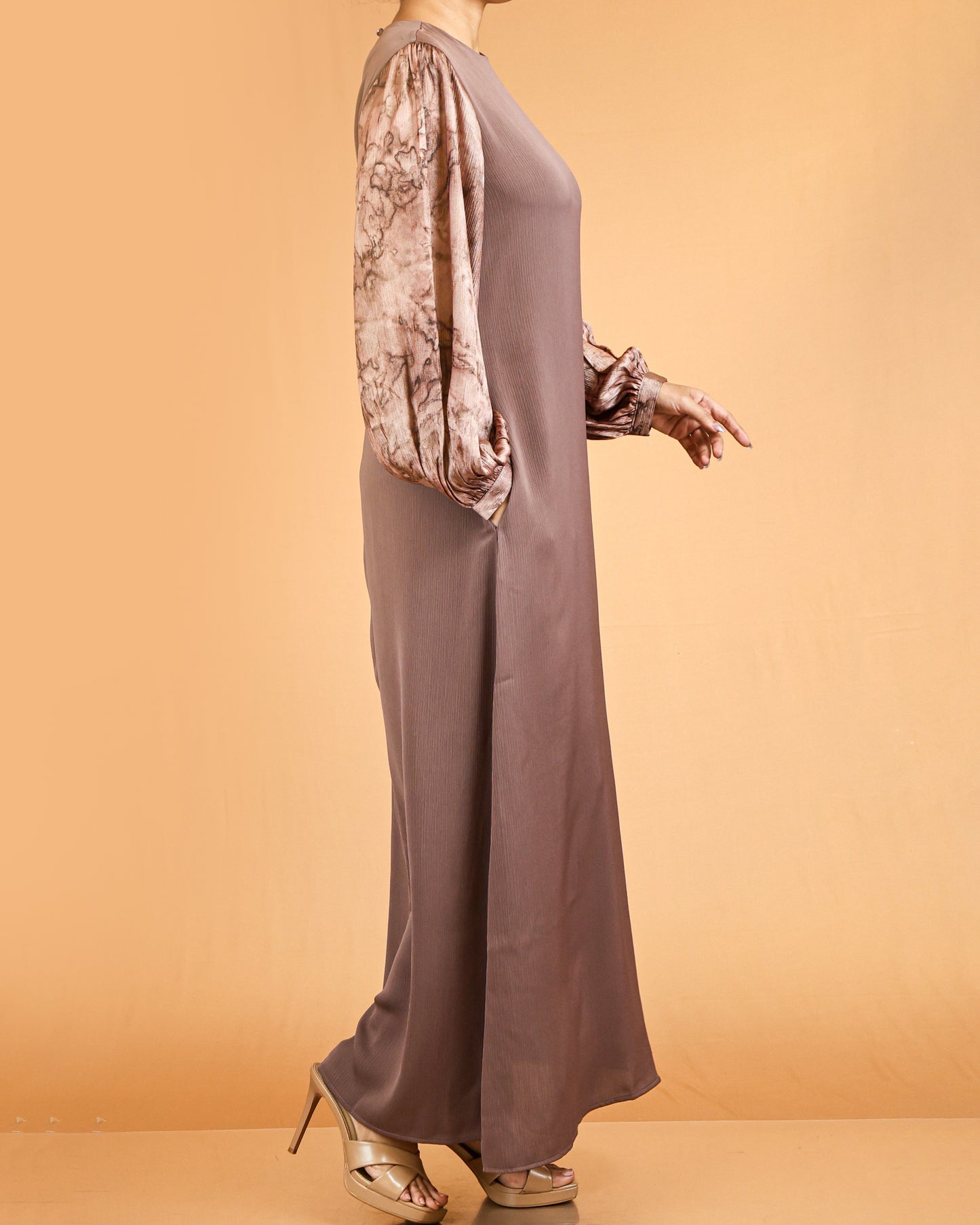 lace long sleeve  abaya
