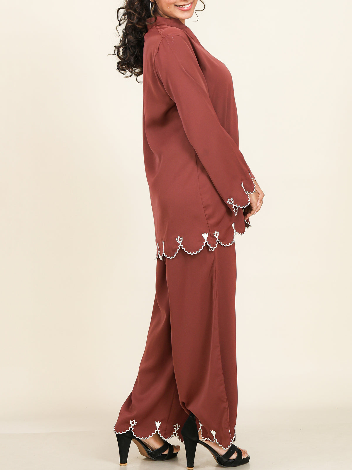 Soraya Rust Embroidered Co-Ord Set