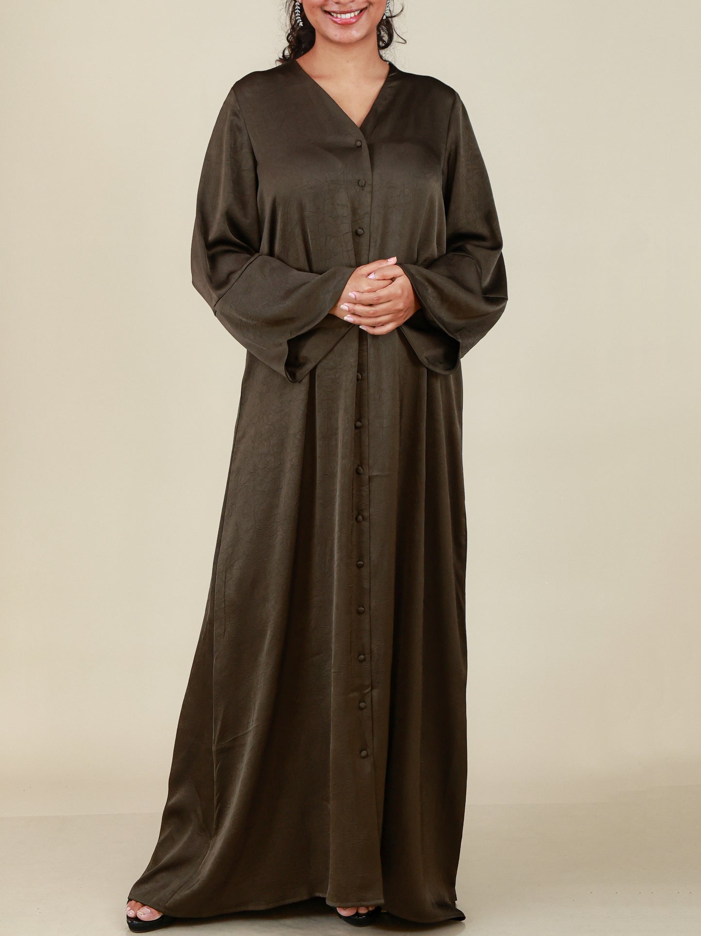 Amara Mocha Bell Sleeve Abaya