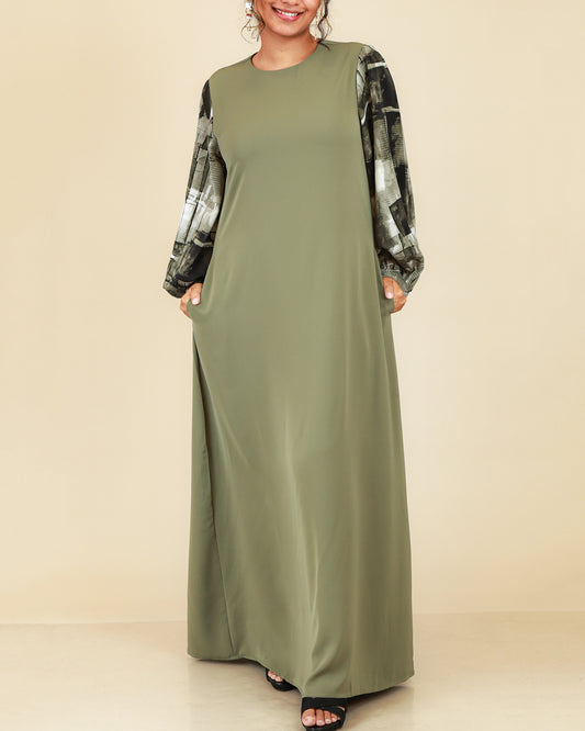 Velora Muse Abaya – Olive