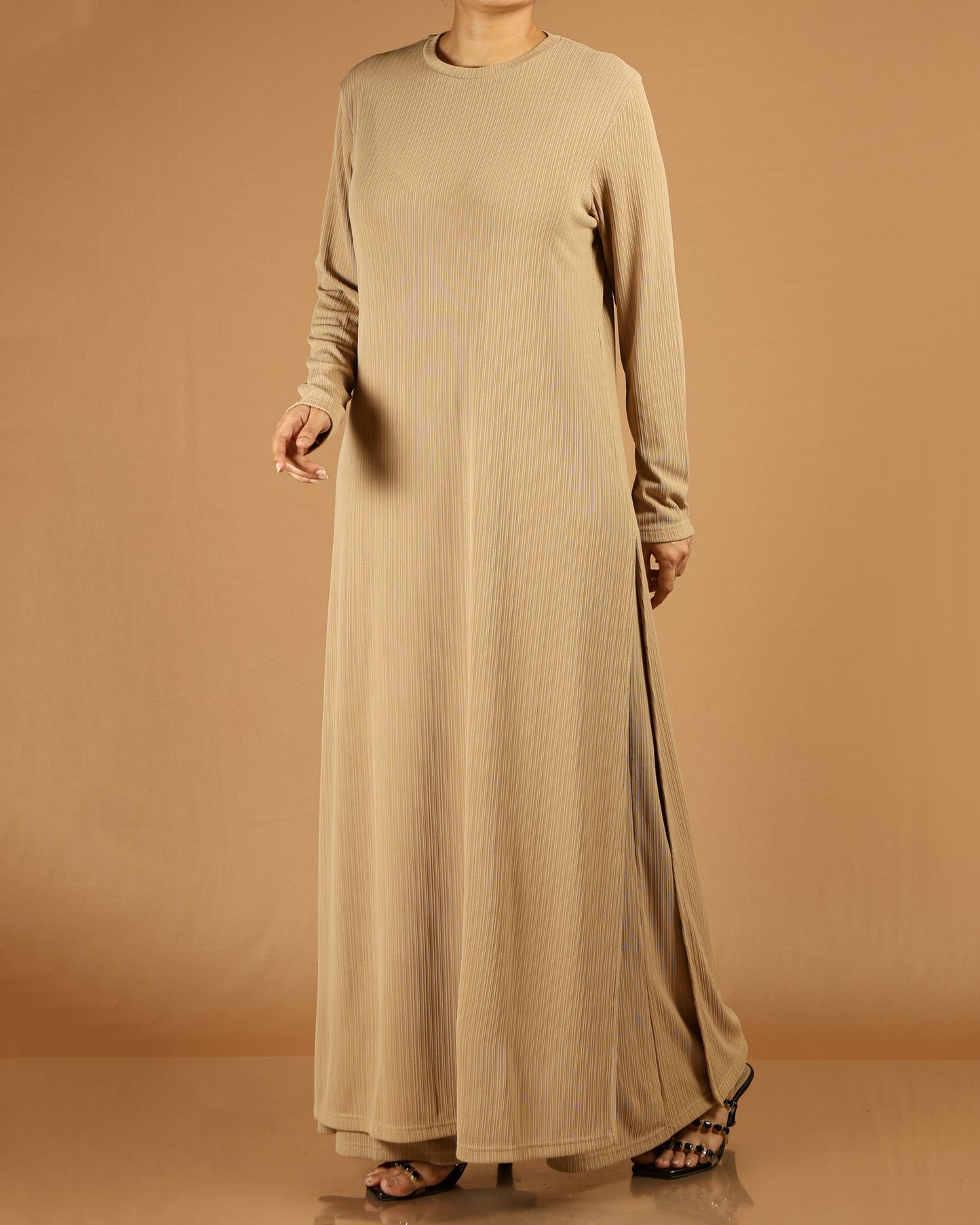 Elegant Pleated Modest Dress