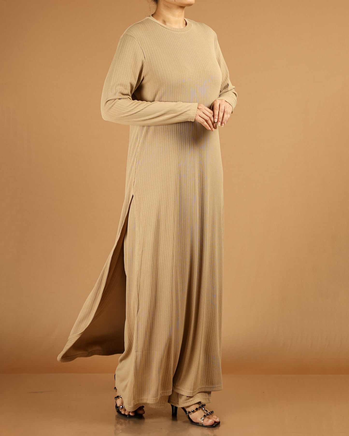 Elegant Pleated Modest Dress