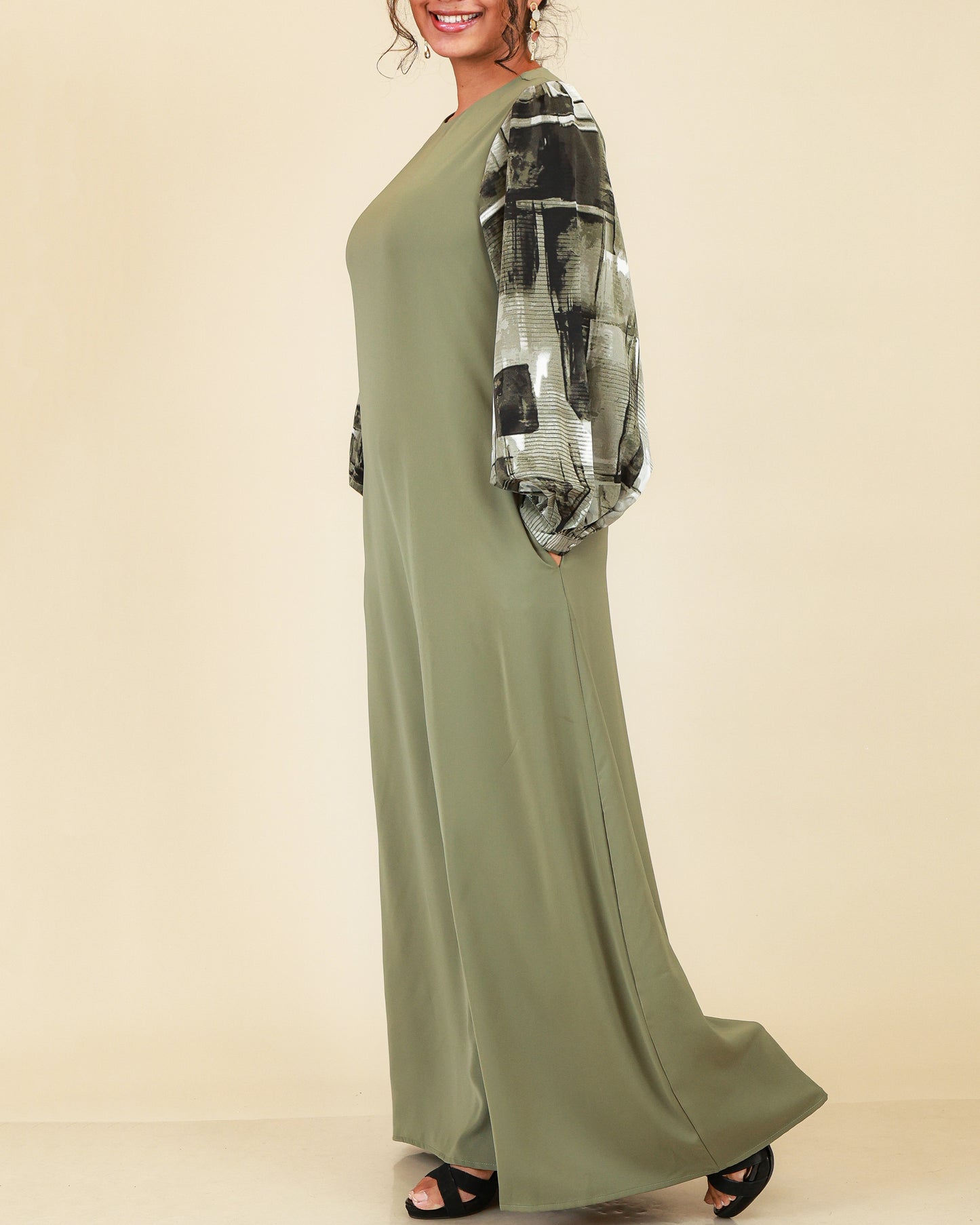 Velora Muse Abaya – Olive