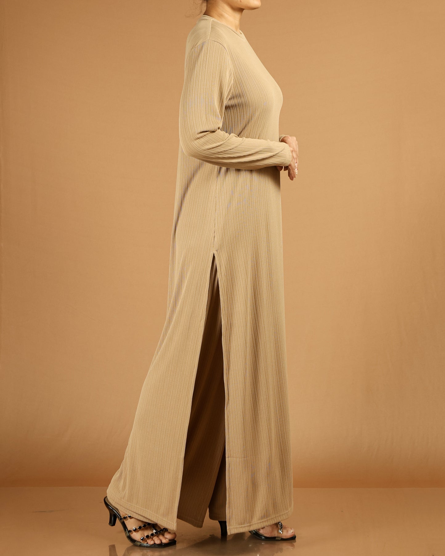Elegant Pleated Modest Dress
