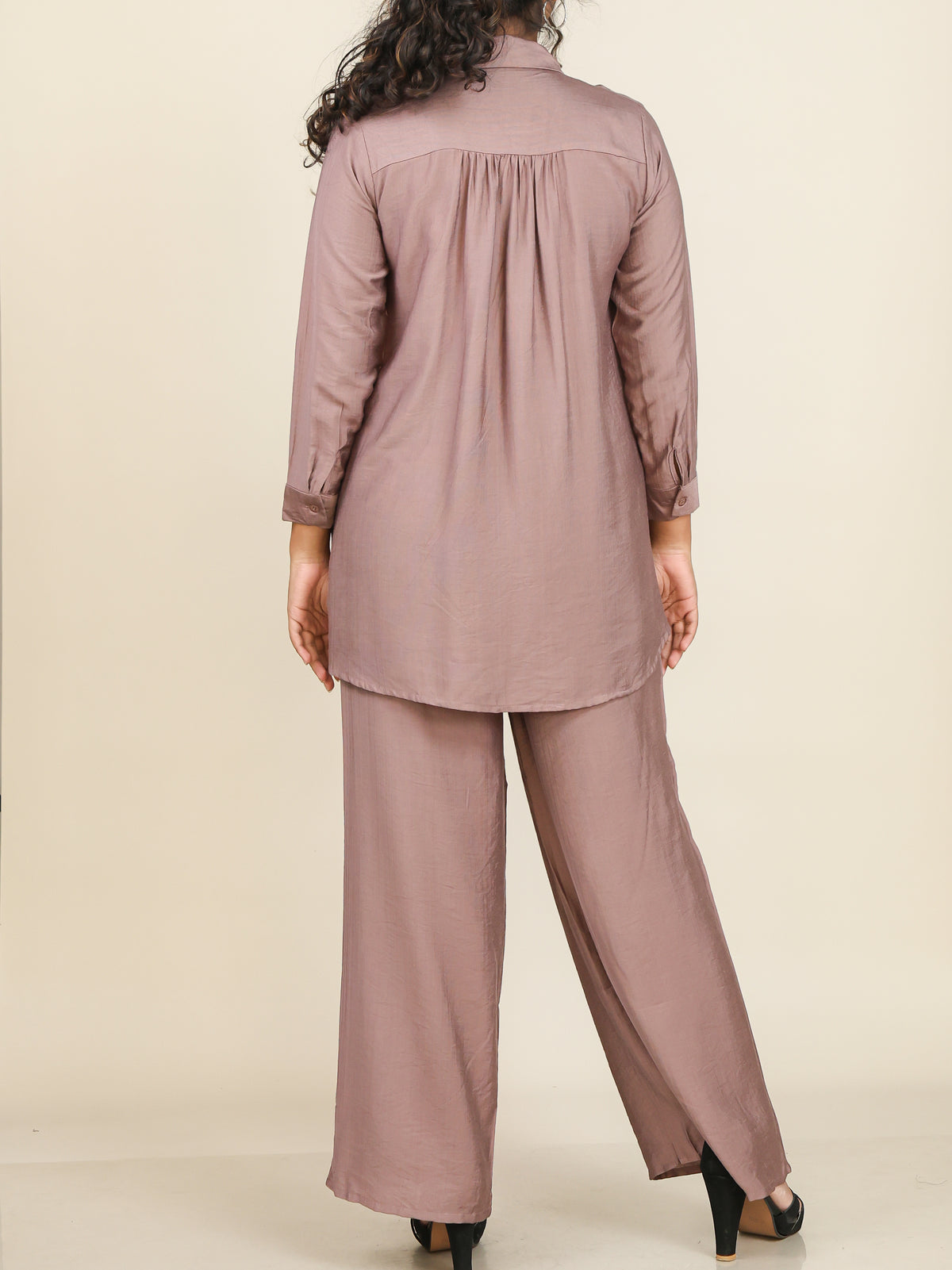 Liora Dusty Mocha Button Front Co-Ord Set