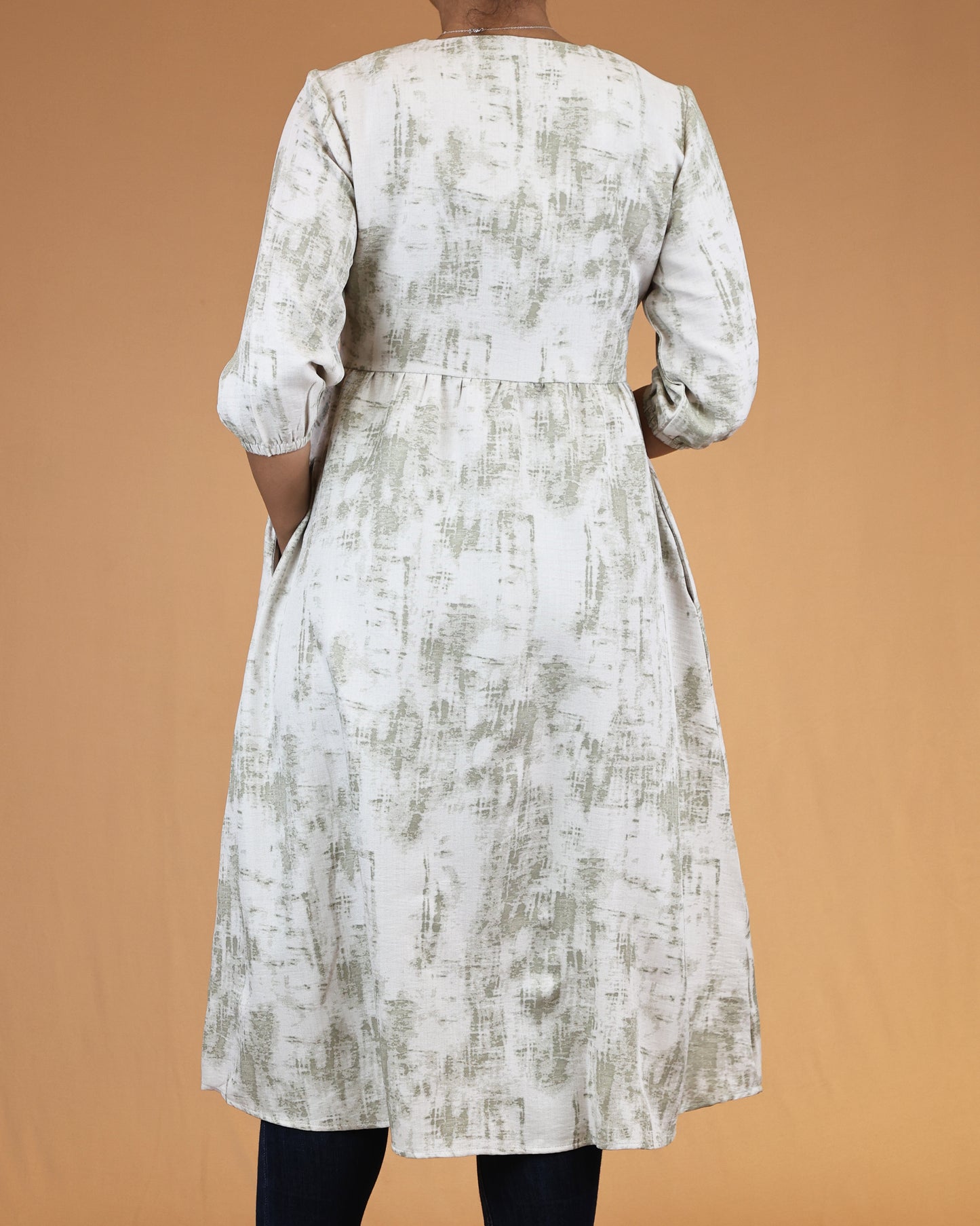 Sage Mist Button-Front Long Top