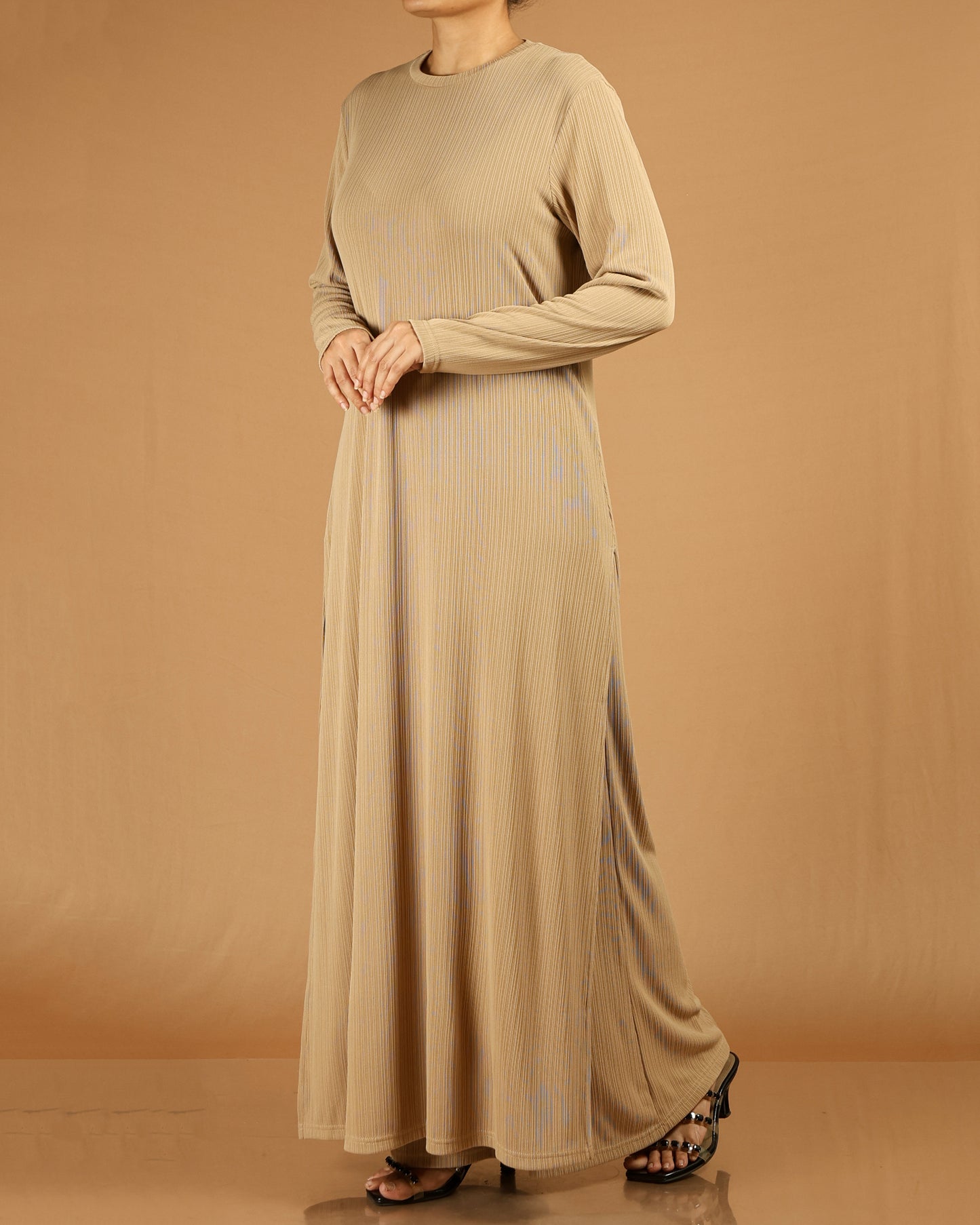 Elegant Pleated Modest Dress