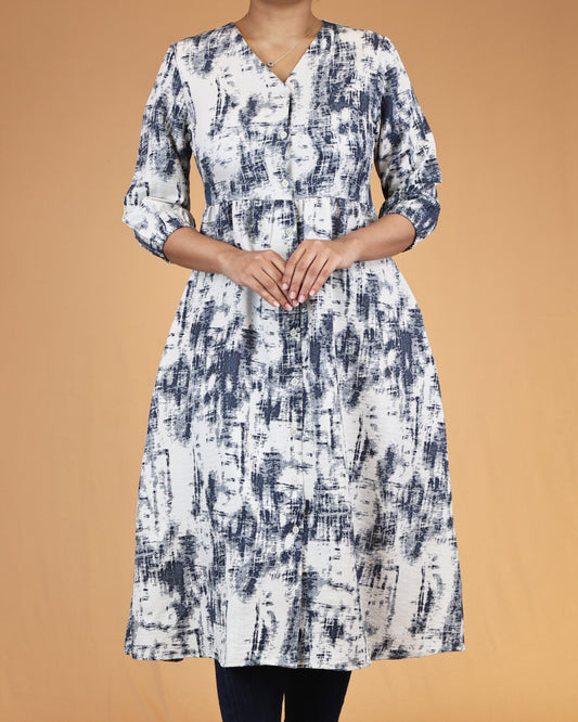 Midnight Ink Button-Front Long Top