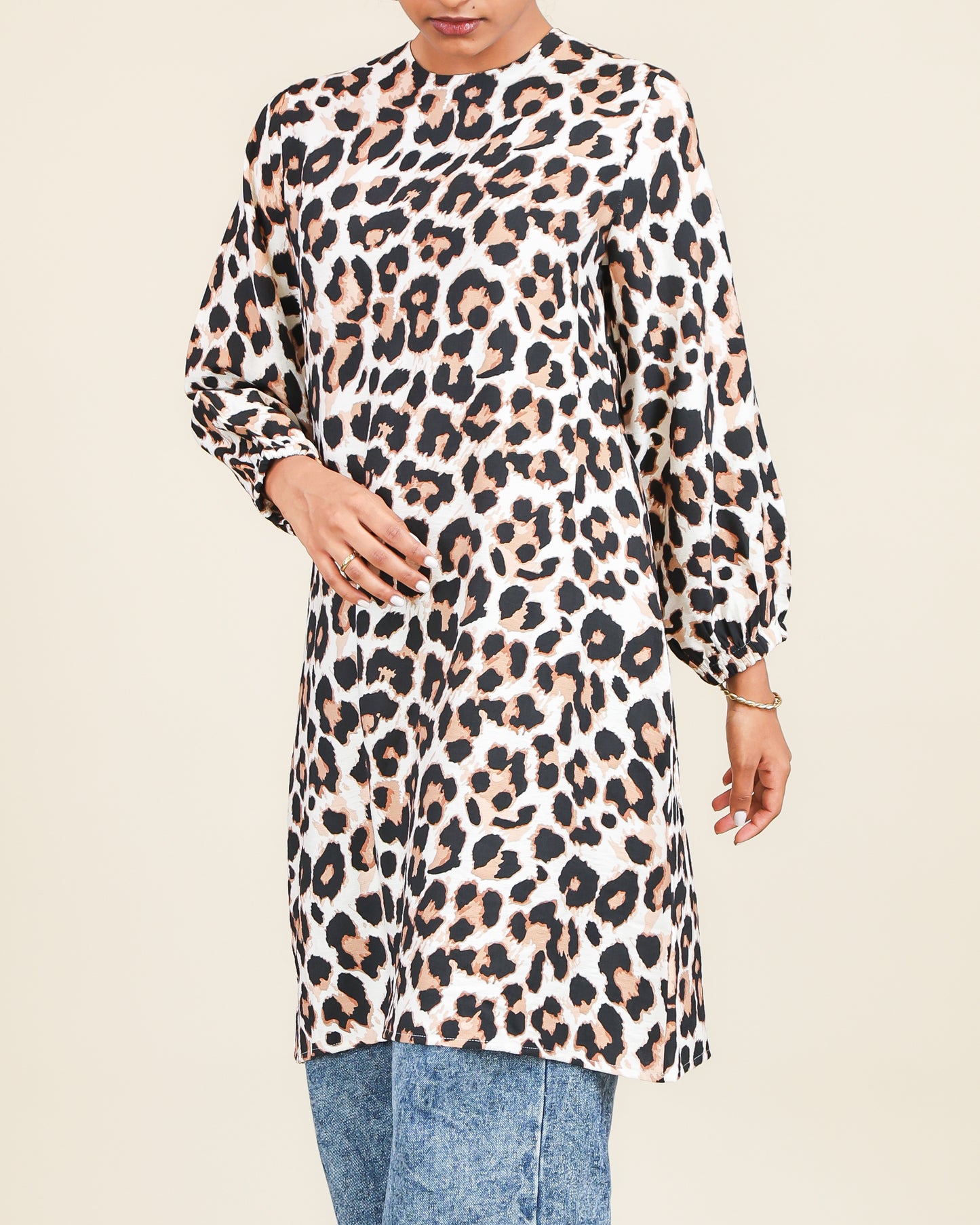 Sand Noir Leopard Print Top