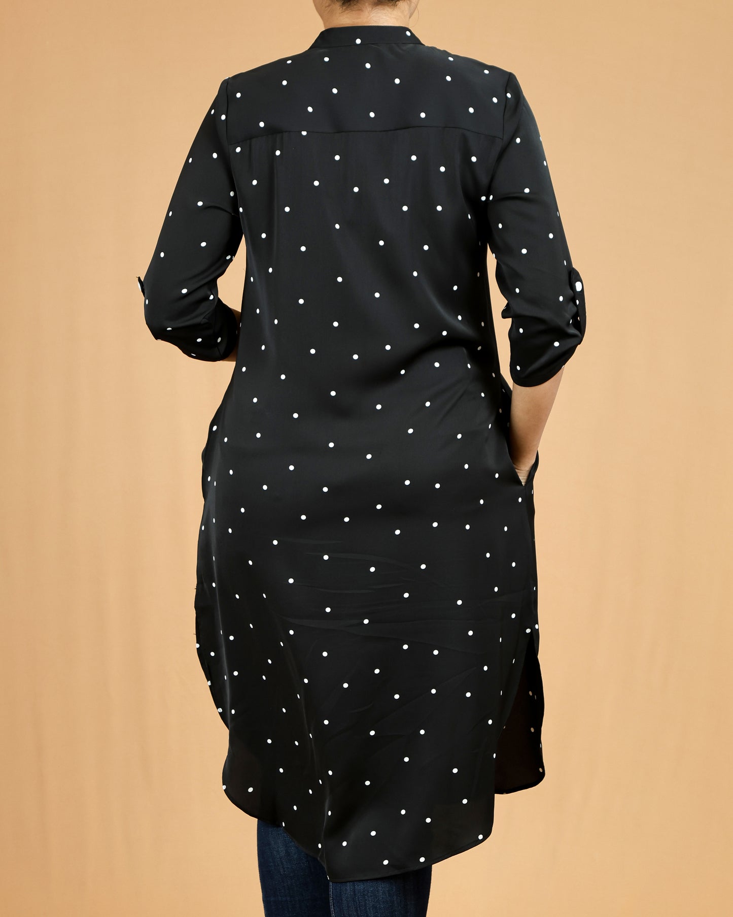 Midnight Polka Mandarin Midi Top
