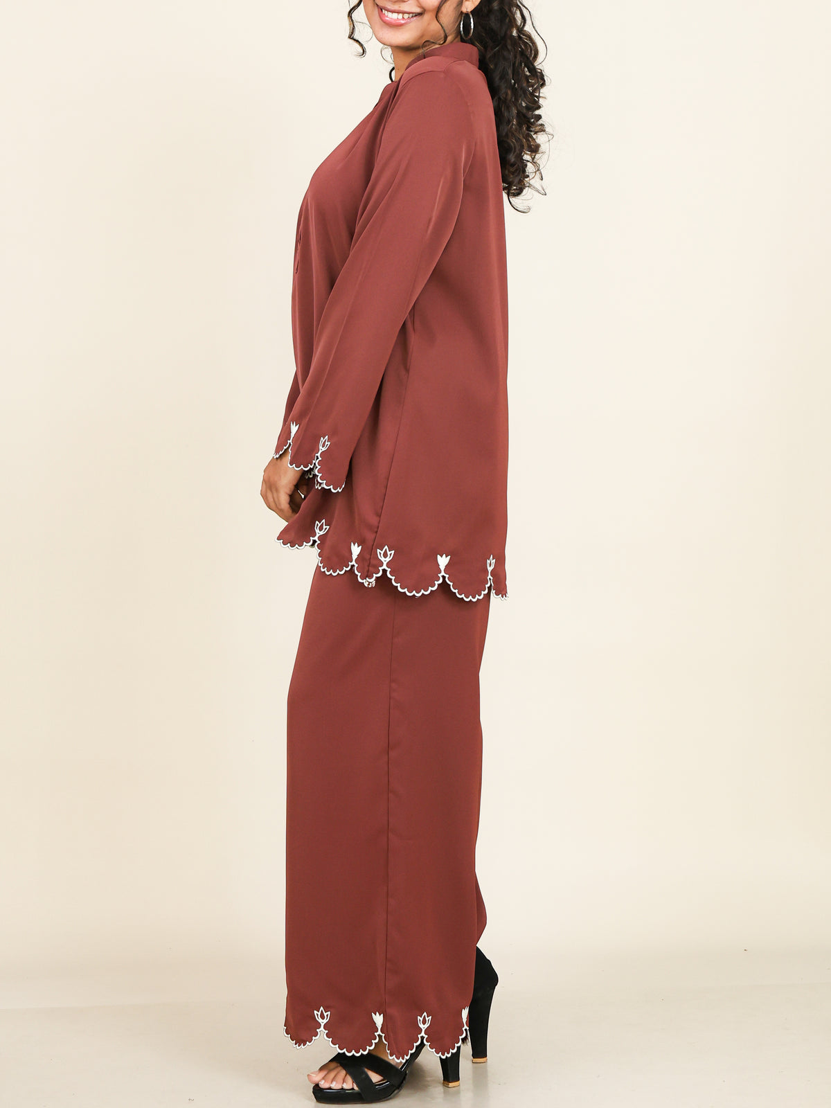 Soraya Rust Embroidered Co-Ord Set