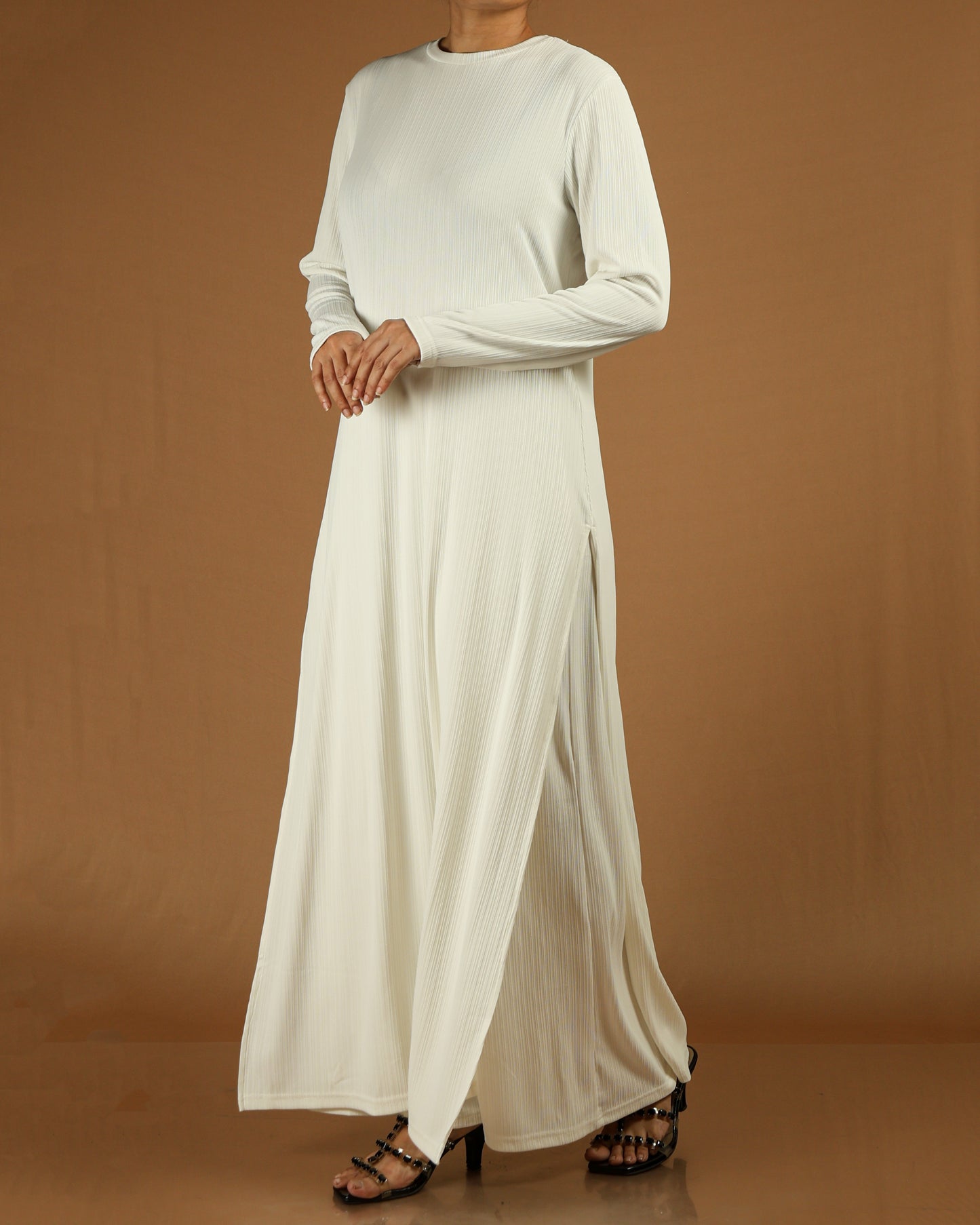Elegant Pleated Modest Dress