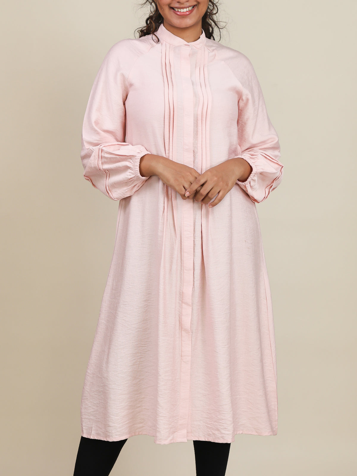 Mirelle Blush Pink Pleated Midi
