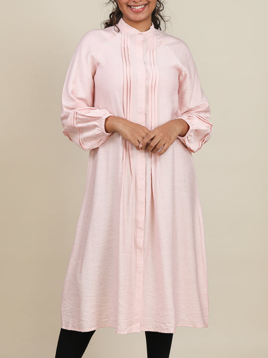 Mirelle Blush Pink Pleated Midi