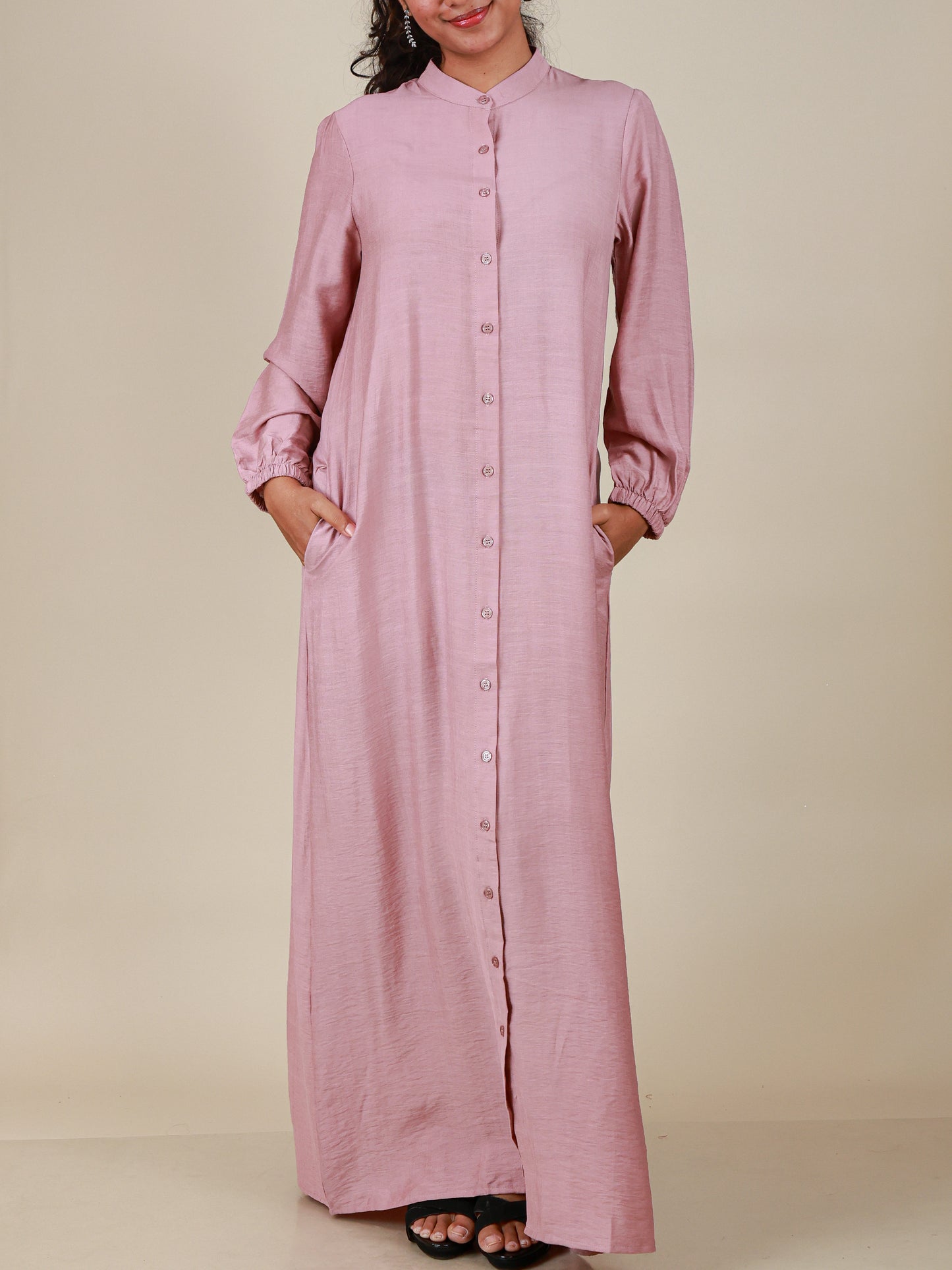 Seraphine Dusty Rose Button Maxi