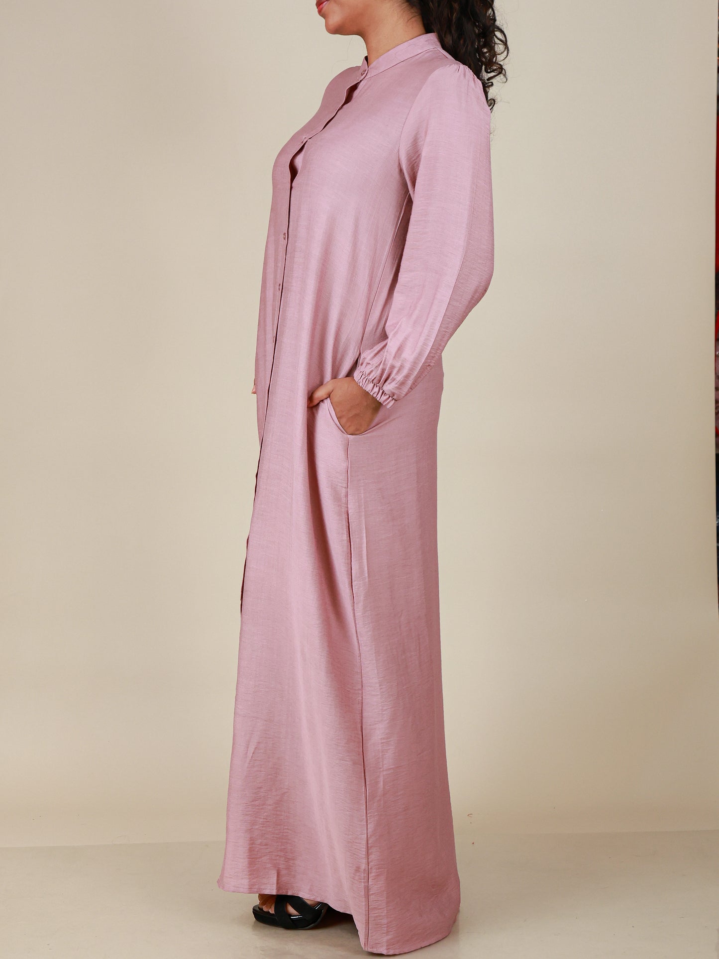 Seraphine Dusty Rose Button Maxi