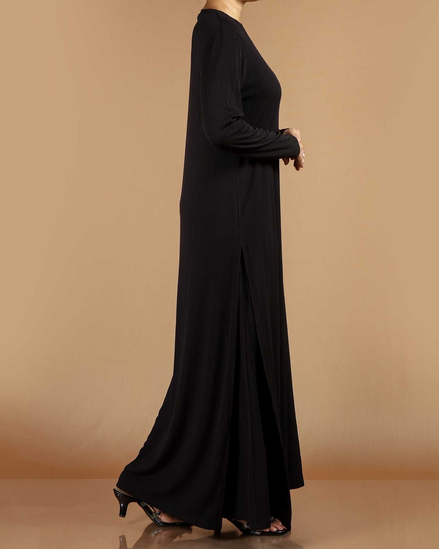 Elegant Pleated Modest Dress